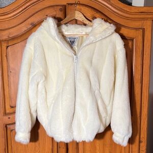 J. Percy for Marvin Richards Ivory Faux Fur Jacket